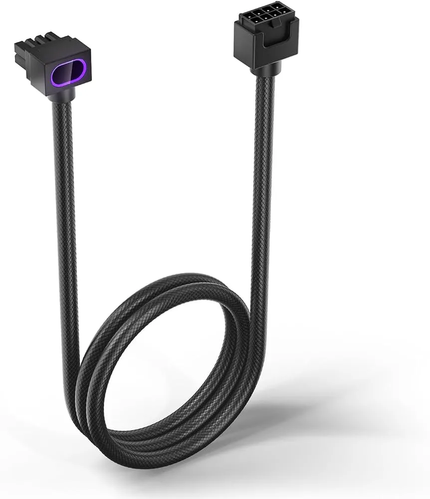 AsiaHorse Hydrus-8PIN GPU PSU Extension Cable ARGB Light (Black)