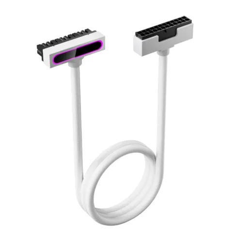 AsiaHorse Hydrus-24PIN PC PSU Extension Cable ARGB LED (White)